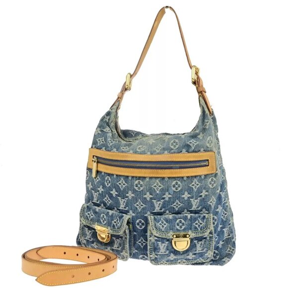 LOUIS VUITTON Buggy GM Shoulder Bag Monogram Denim Leather Blue M95048 25SJ587 - Picture 1 of 15